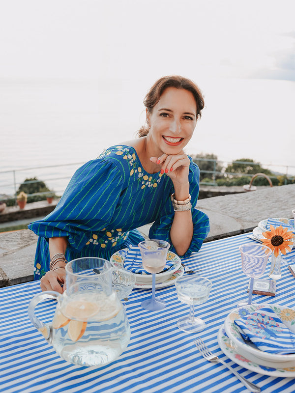 NIMO x CASA PERNICE Blouse Blue Lemon Embroidery