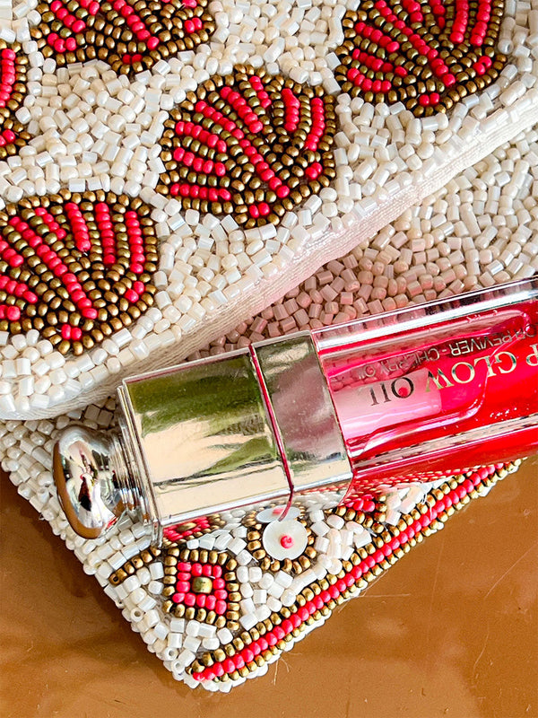 Beaded Bag Red Shells