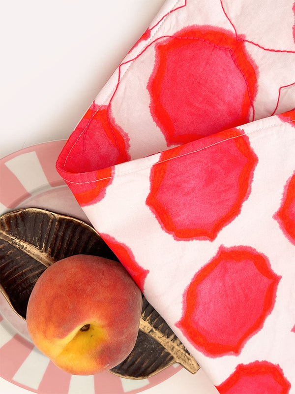 reversible linen placemat featuring unique contrast stitching detail