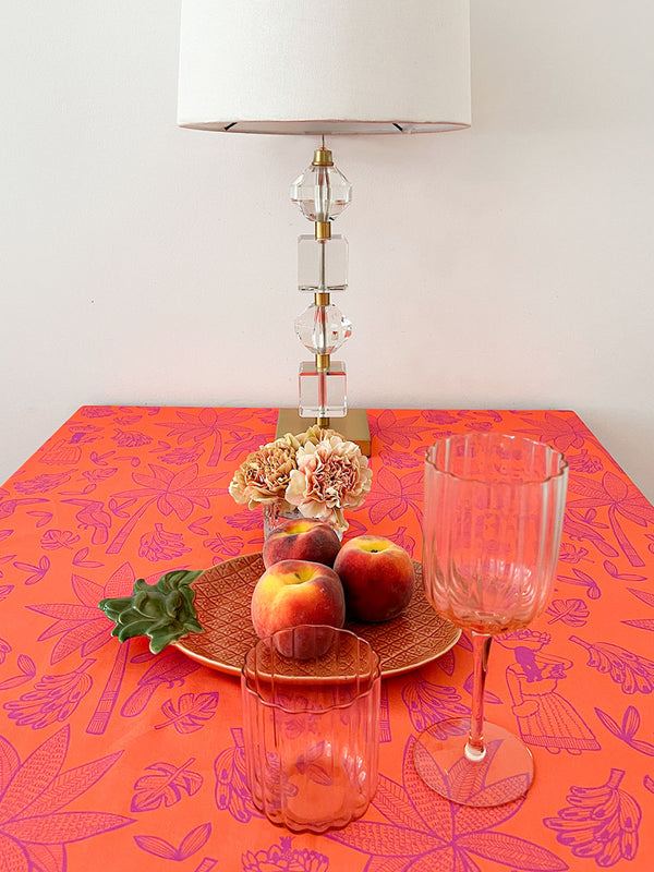 Festive tablescape with Nimo With Love botanical and ruffle design