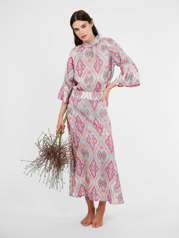 Red Amaranth Skirt Ikat Sorbet