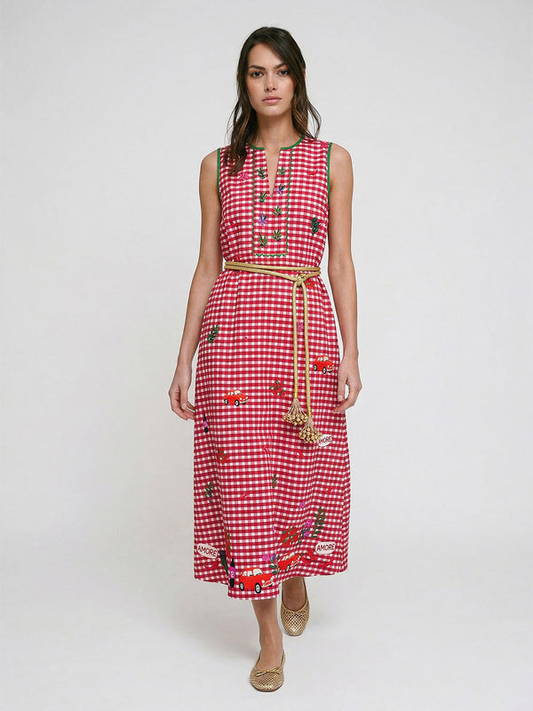 Sophisticated mediterranean look featuring the gold wrap-around cord belt