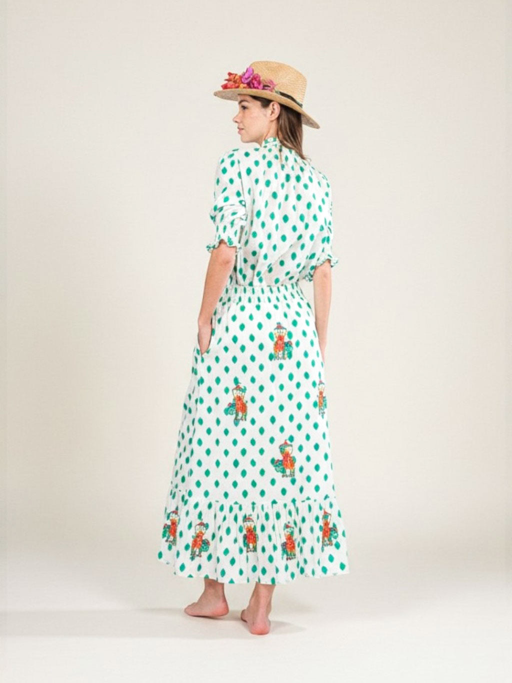 Bergamot Blouse Dots Emerald