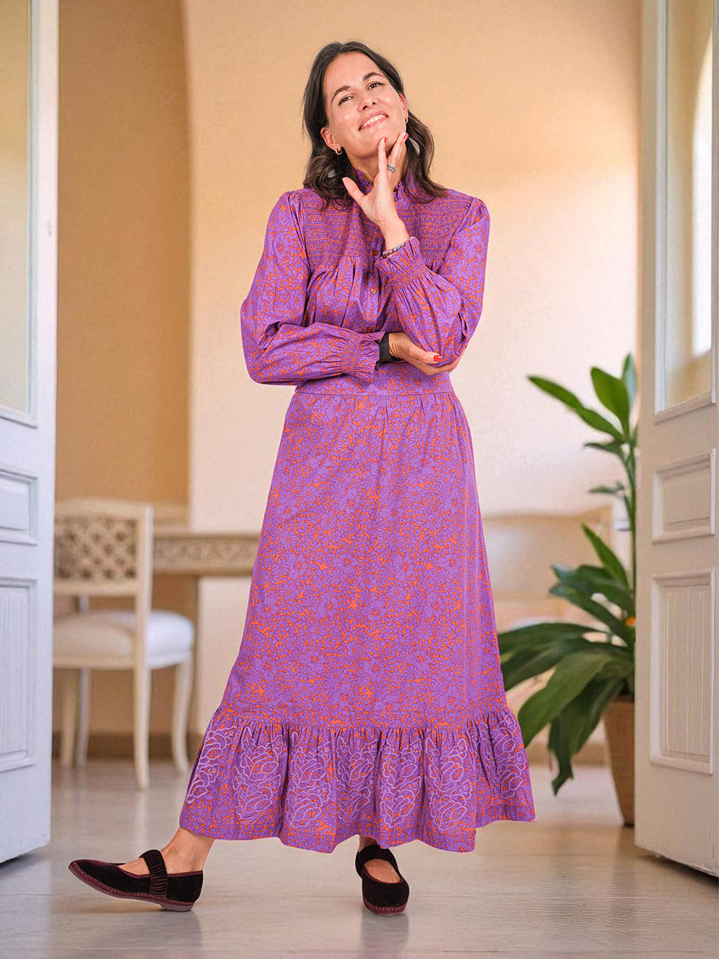 NIMO x LORI limited Piries Blouse Violet Orange