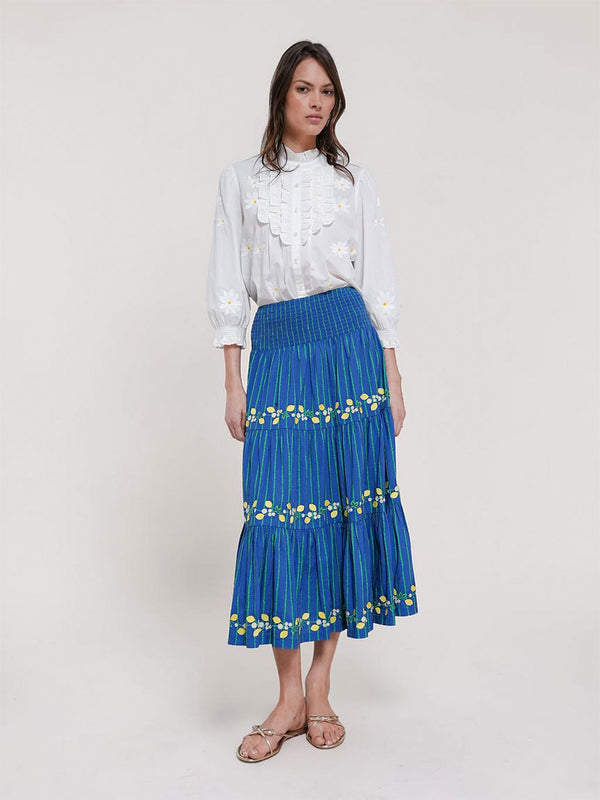 NIMO x CASA PERNICE Blouse White Flower Embroidery