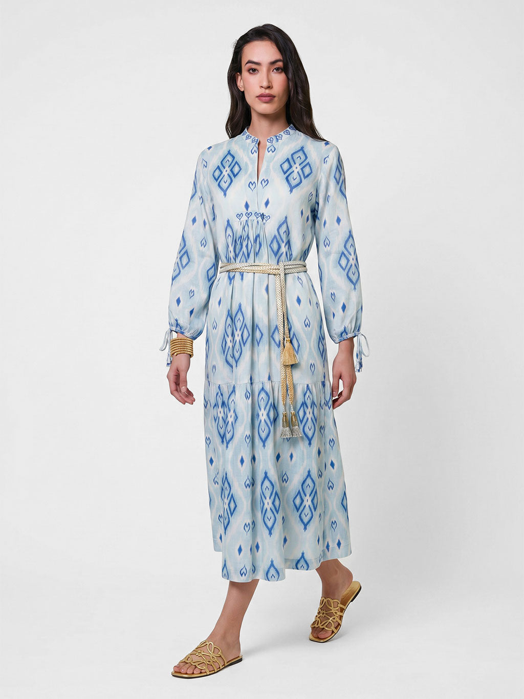 Catmint Dress Ikat Blue