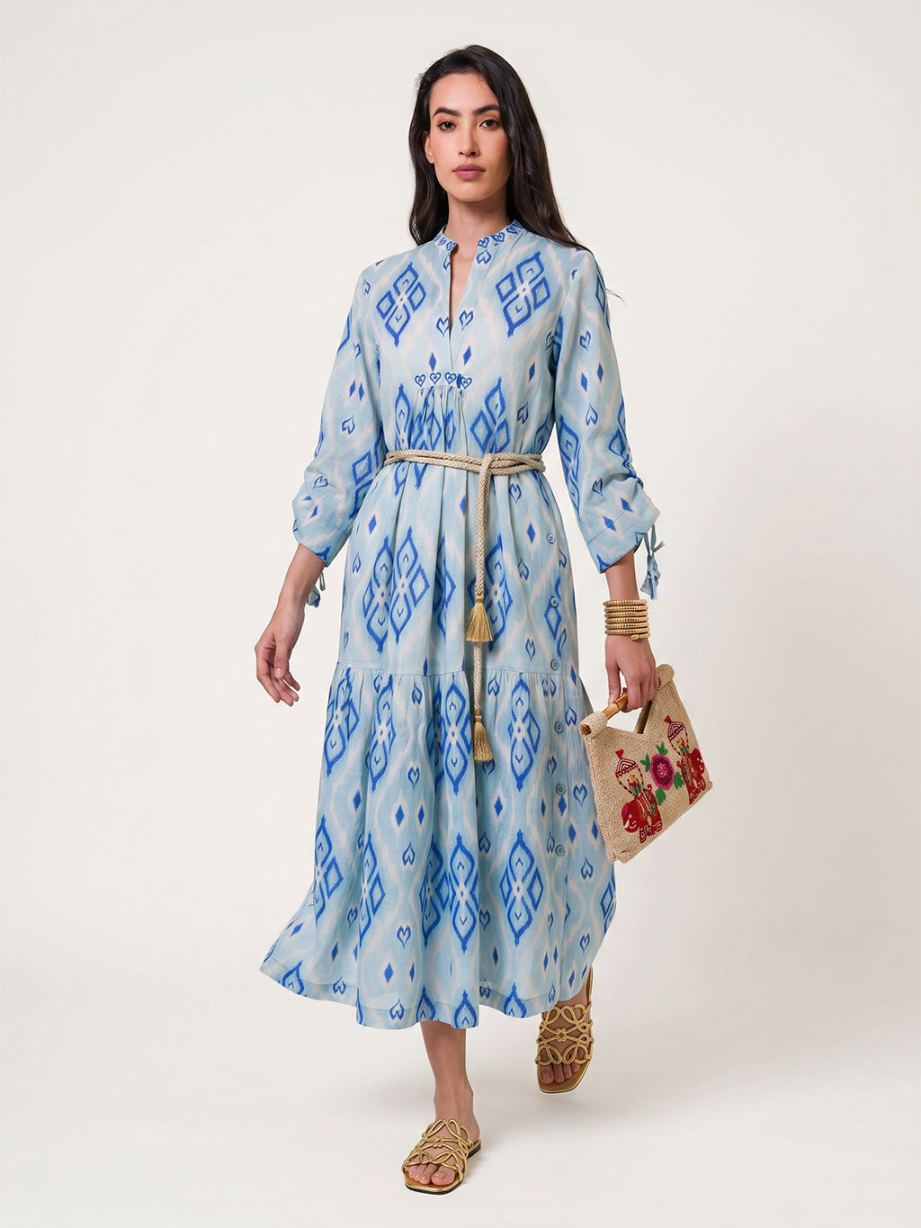 Catmint Dress Ikat Blue