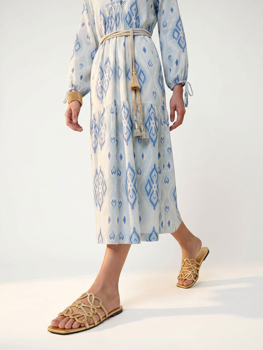 Catmint Dress Ikat Blue