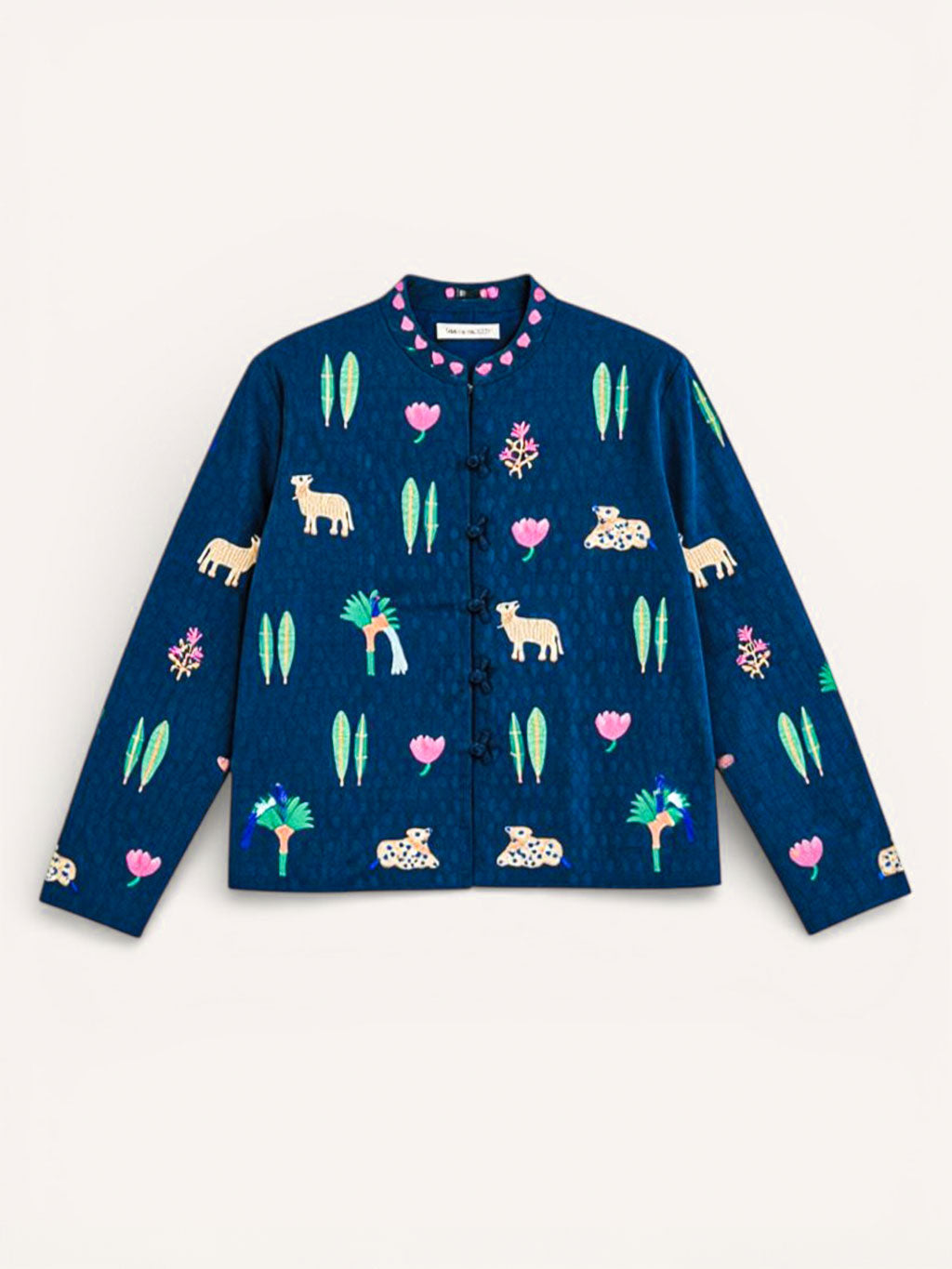 Comfrey Jacket  Little Jungle Embroidery on Navy