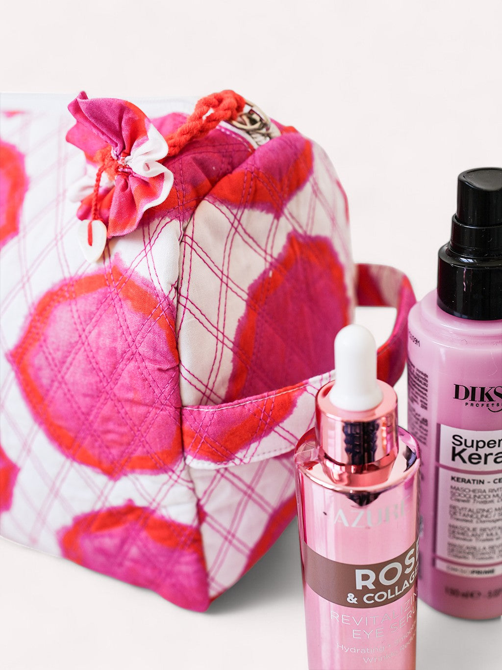 Wash Bag Ikat Pink Orange