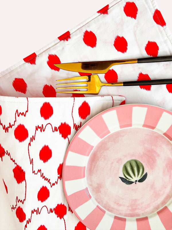 Placemat Dots Red