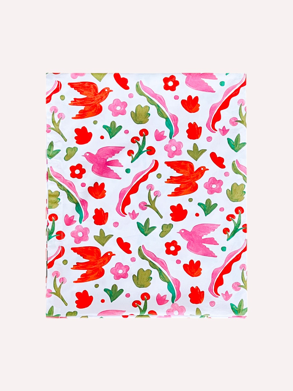 Mexico floral organic cotton tablecloth in vibrant pink and red by Nimo With Love