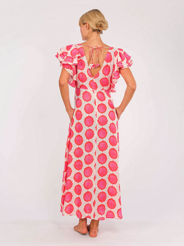 Belladonna Dress Ikat Pink Orange