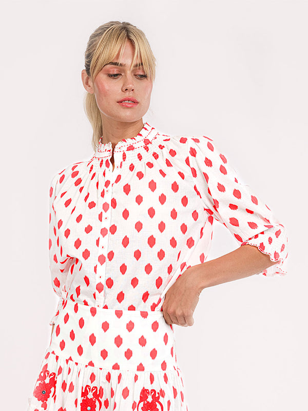 Bergamot Blouse Dots Red