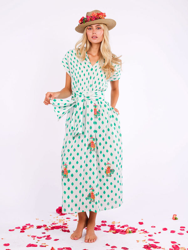 Scarf Belt Dots Emerald