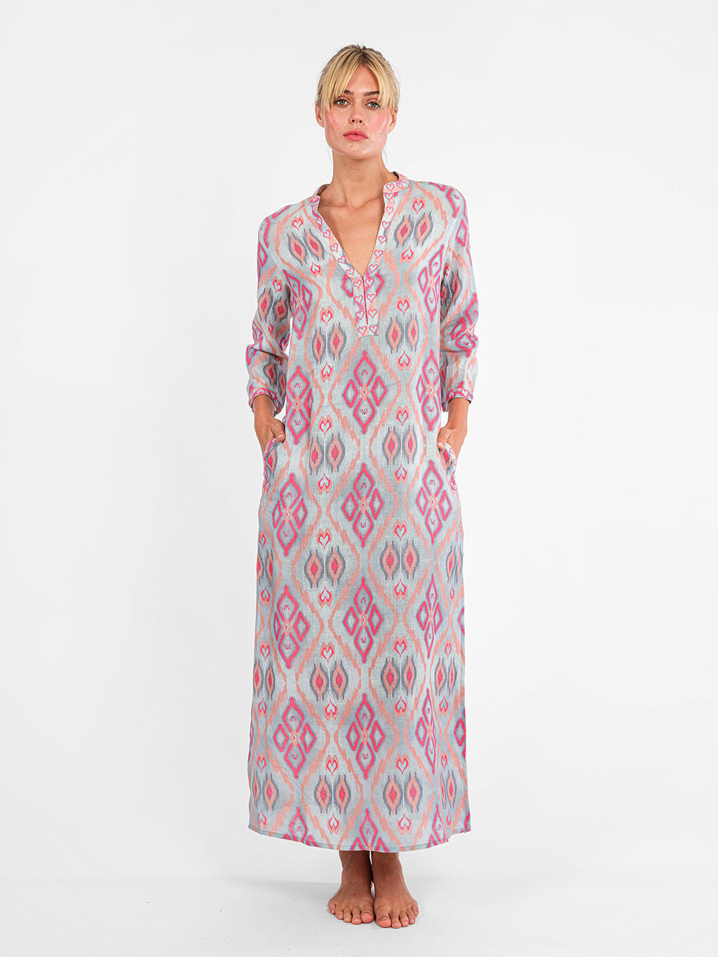 Sapphire Kaftan Long Ikat Sorbet